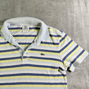 Lacoste Striped Polo Shirt Short Sleeve Classic Fit Mens Size 4